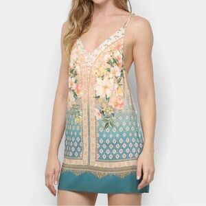 Farm Rio Floral Mini Dress Strappy Open Back
Size Small Rare